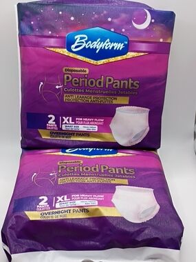 Bodyform Women's Disposable Period Overnight Pants (2 Packs) of 2 XL- Heavy Flow